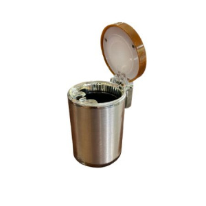 Пепельница для авто с крышкой "Lipin r" золотая , подсветка 8*10см