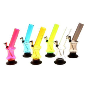 Водяная трубка Бонг "Катушка" наклонный, тонированный акрил 15 см цвета в асс.