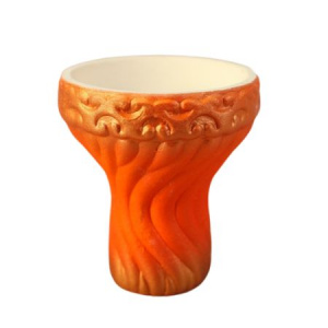 Чаша для кальяна "Витая", оранжево-золотая