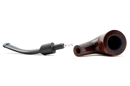 Трубка курительная Pipe №161 зизифус полуизогнутая, рустик, фильтр 9мм, светлая, чехол