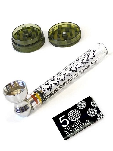 Трубка курительная D&amp;K DENGKE (стекло) Amsterdam + 5 сеточек 