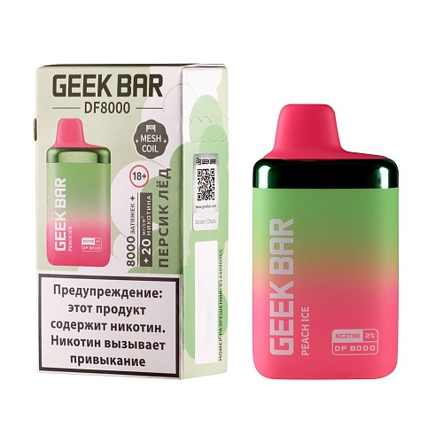 Одноразовый Pod Geek Bar DF8000 - Персик Лёд