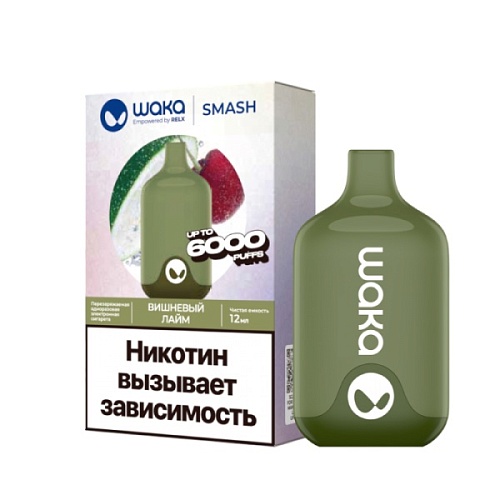 Одноразовый Pod WAKA SMASH 6000 - Вишневый Лайм